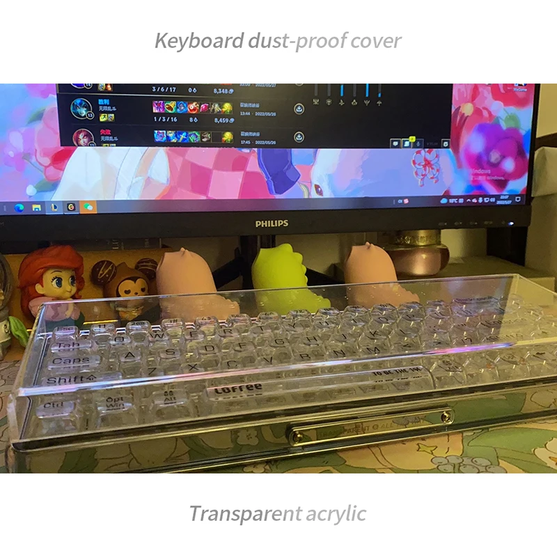Acrylic Keyboard Clear Protector Case Mechanical Keyboard Dust Cover For 60/61/64 96 98104/108 Key Mouse Cover Keyboard Cover 2