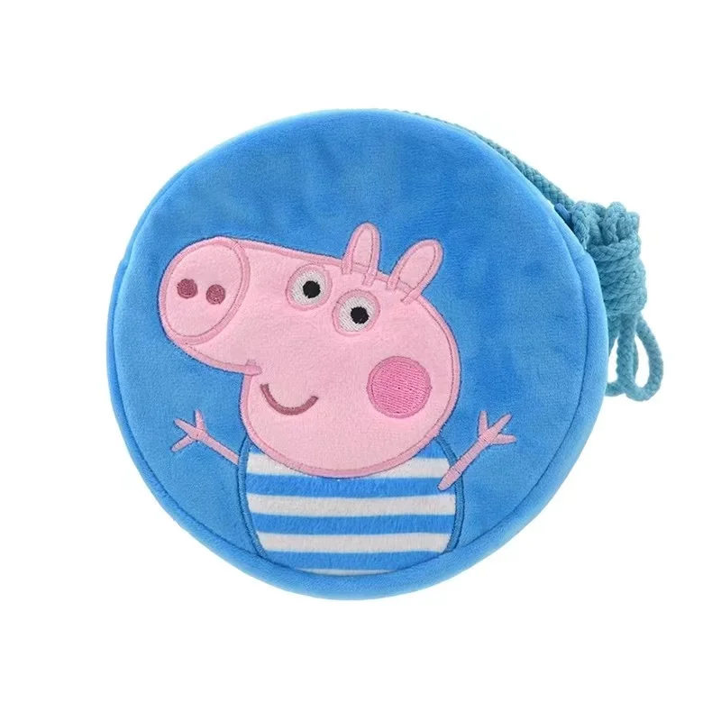 16cm/6.29in Peppa Pig Plush Rounded Backpack Toys George Kindergarten Cartoon Shoulder Bag Coin Purse For Girls Christmas Gift plush backpack toys