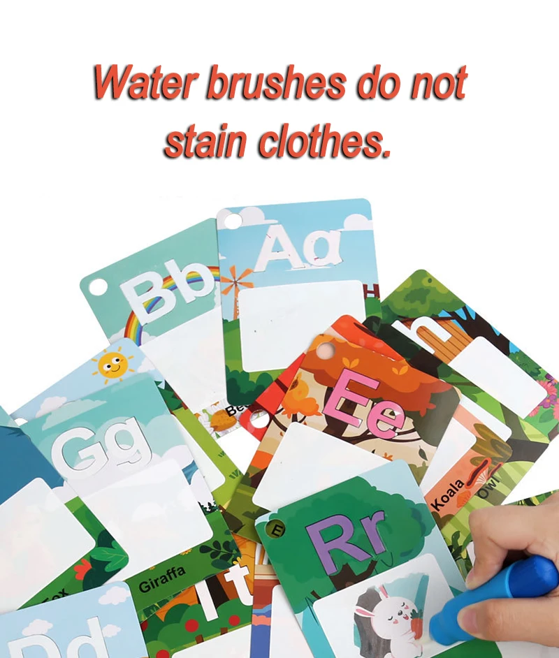 Magic Reusable Water Coloring Flash Cards With Pen