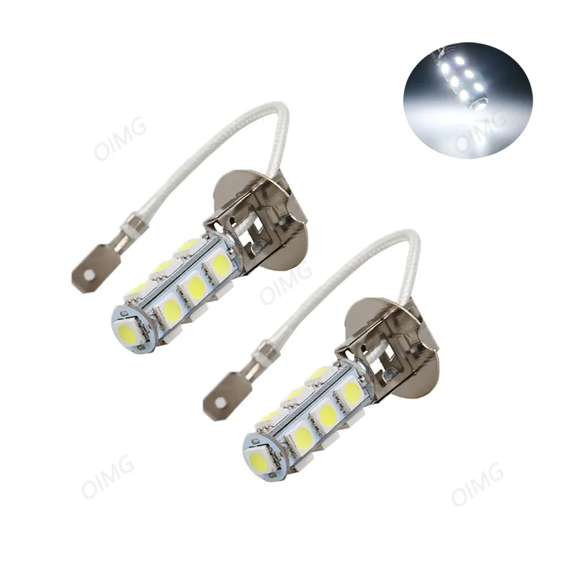 2Pcs H3 Car LED Fog Light 6500K 5050 Chips White 13 SMD Headlight Brightness Bulbs Lamp High Bright DC12V |