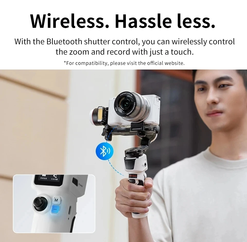 ZHIYUN 카메라 짐벌 안정기, 카메라용 핸드헬드 퀵릴리즈, 미러리스 카메라 휴대폰,  ZVE10 캐논용 크레인 M3S