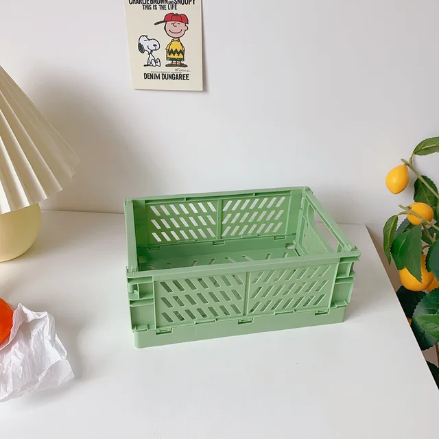 Tároló Kosarak Szervezése Tok Összecsukható Student Desktop Basket Laperyery Műanyag Konténer Doboz - Image 5