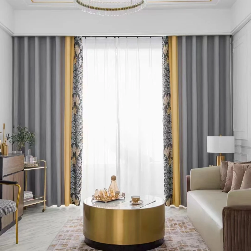 2 Panels European-style Luxury Curtains For Living Room Bedroom Thickened Simple Blackout Curtain Finished Custom Window Drapes