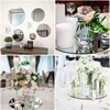 Round Mirror Glass Tray DIY Acrylic Circle Candle Plates Wedding Party Table Centerpiece Decoration Large Capacity Platter Tiles 3