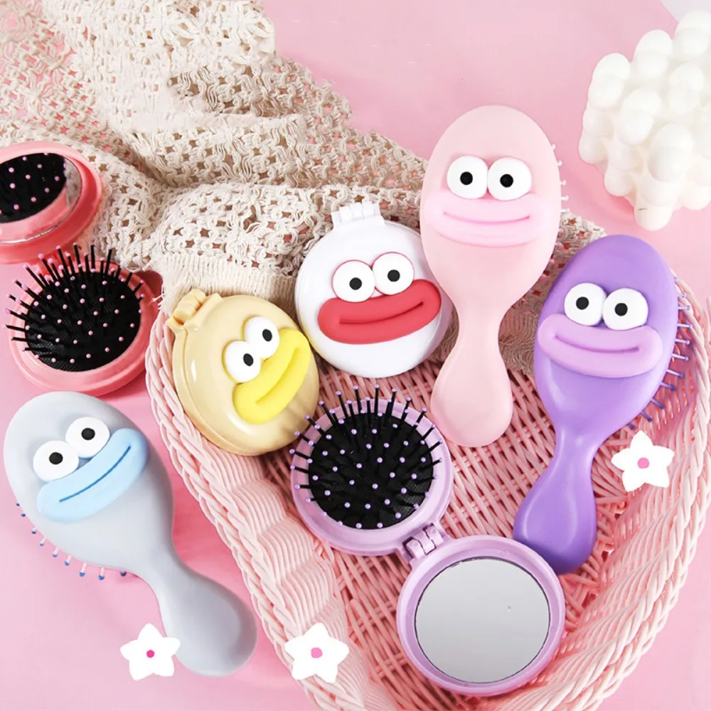 

Sausage Mouth Cartoon Air Comb Handle with Mirror Air Cushion Comb Cute Girl Heart Massage Hair Brush Children Girl