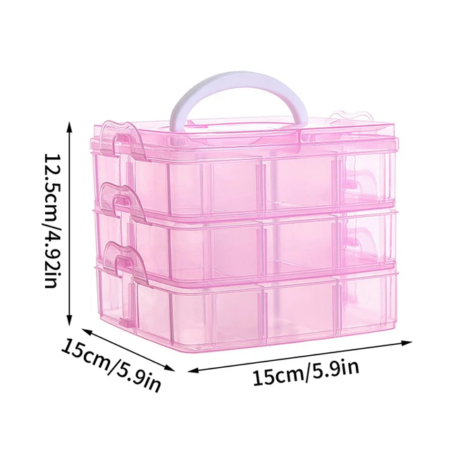 3 Layers 18 Compartments Clear Storage Box Container Jewelry Bead Organizer  Case Rangement Organizadoras Plastic Box - AliExpress