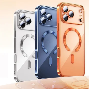Camera Protection Clear Luxury Plating Cover Soft TPU Drop Protective With Magnetic Phone Case For iPhone17Pro Max/17Pro/Air/17 1