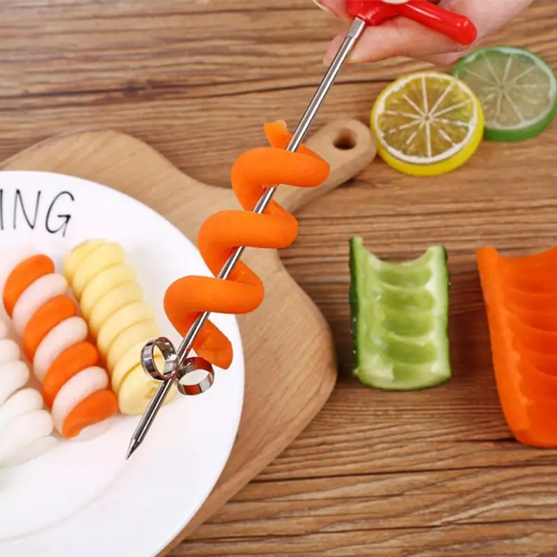 Description Picture 5 of itemManual Spiral Screw Slicer Vegetable Carving Knife Tool Of Spiral Potato Cucumber Salad With Carrot Spiral Slicer Kitchen Tool