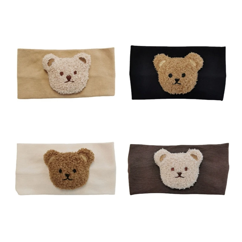 

Cartoon Bear Baby Headband Stretchy Turban Elastic Hair Band Warm for Head Wrap Children Toddler Headwear Hair Decorations