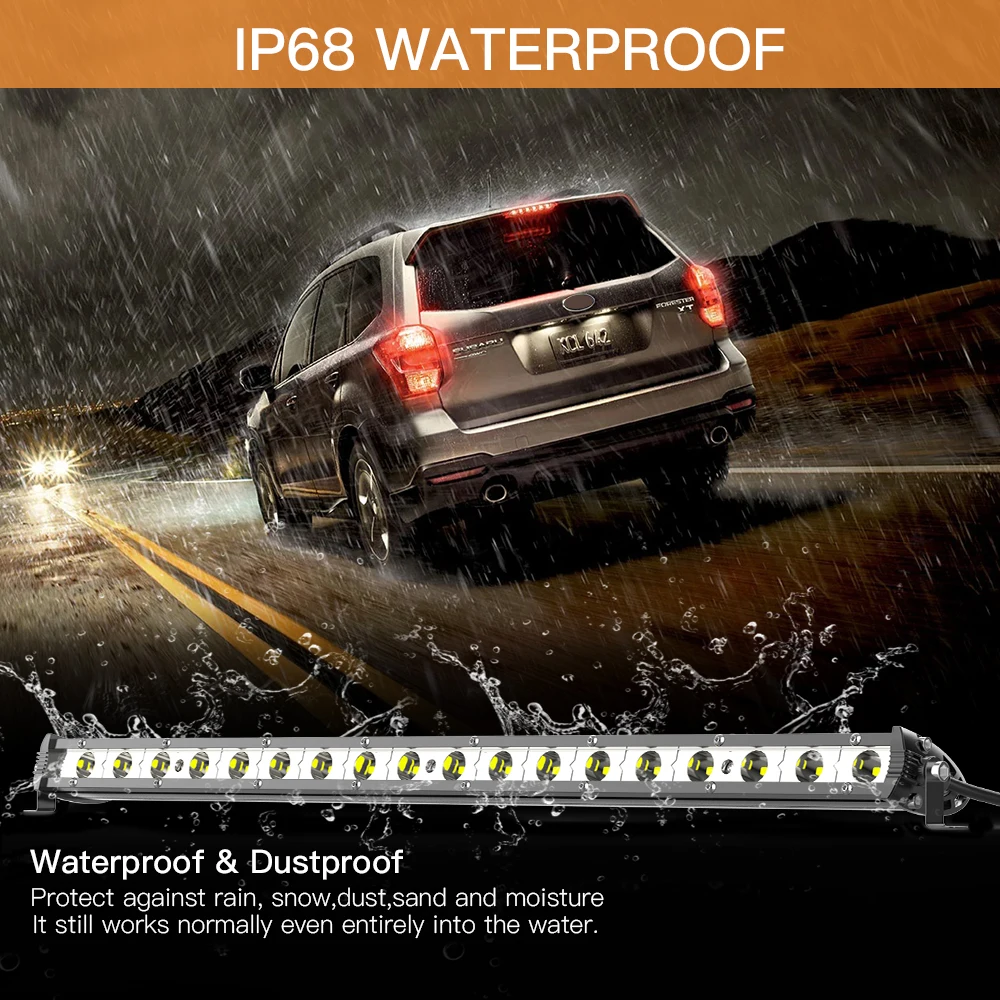 7/13/21inch Led Work Light Bar for Car Spotlights Flood Spot DRL Hi/Lo Beam 30