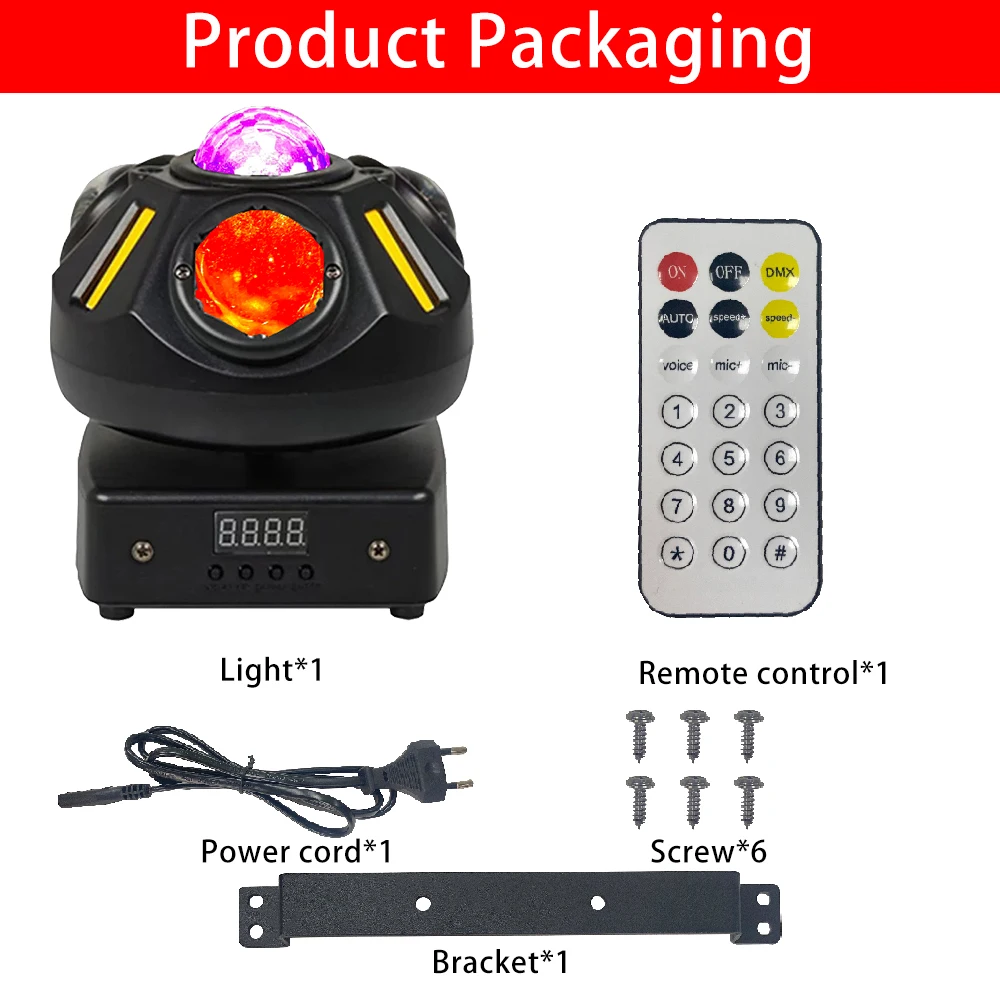 50W Disco Ball Lights LED Red Green Laser Remote Control DMX512 Stage Lights Strobe Wedding Christmas Day Ambient Lights