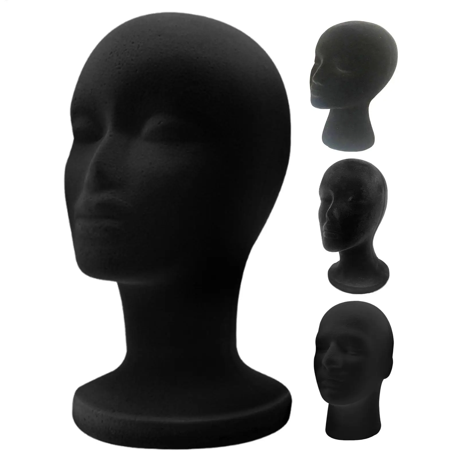 Mannequin Head Foam Black Velvet Mannequin Manikin Head Wig Display Cosmetology Beauty Display Model for Jewelry Hair