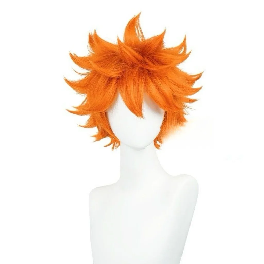 Ashely Hinata Shoyo Cosplay Wig Shoyo Hinata High Quality 30cm Short Orange Heat Resistant Synthetic Hair Anime Role Play Wig
