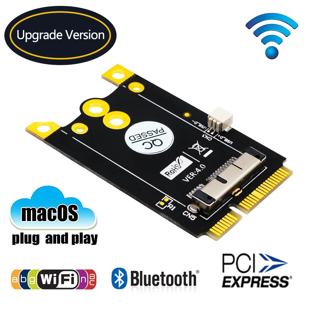 

Плата адаптера преобразователя Mini PCIe (mPCIe) для сетевых карт Broadcom/CD/CSAX /CS BCM94331/CD BCM943224P Wi-Fi и Bluetooth