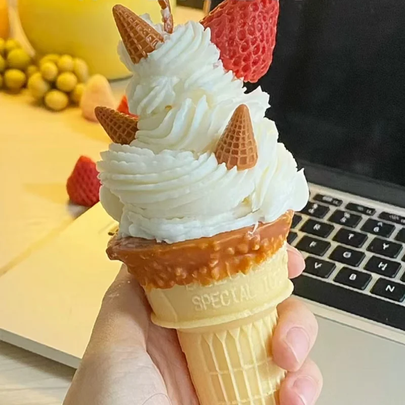 Fruit Ice Cream Candle Silicone Mold DIY Aromatherapy Plaster Candle Diffused Stone Handmade Mold Dessert Cake Soap Tools