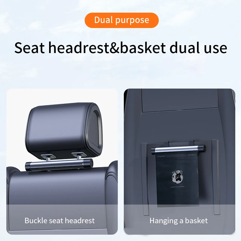 Car Storage Bag Car Phone Holder Car Trash Can Metal Roller Auto Organizer with Phone Holder Dump Pockets Interior