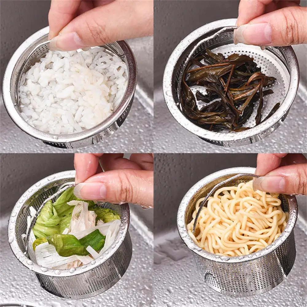 304 Stainless Steel Drain Strainer Anti-clogging Draine Accessories Kitchen Sink Filter Sink Accessories Basket Dense Hole