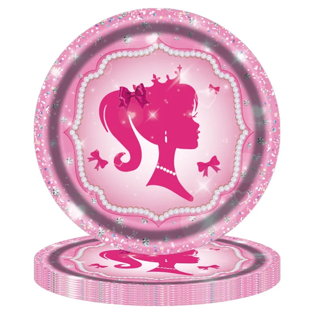 Set Stoviglie Party Principessa Barbie - 41 Pezzi Per 10 Ospiti - Piatti, Bicchieri E Tovaglioli - Foto 9