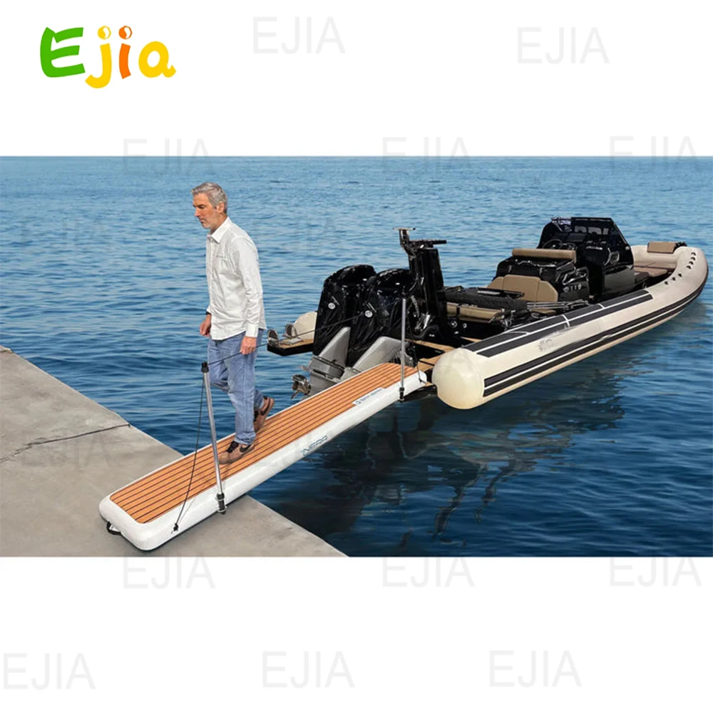 Portable Inflatable Air Dock Water Platform Swim Dock Mat Inflatable Floating Gangway Platform For Yacht Boat Pool Beach Ocean 2