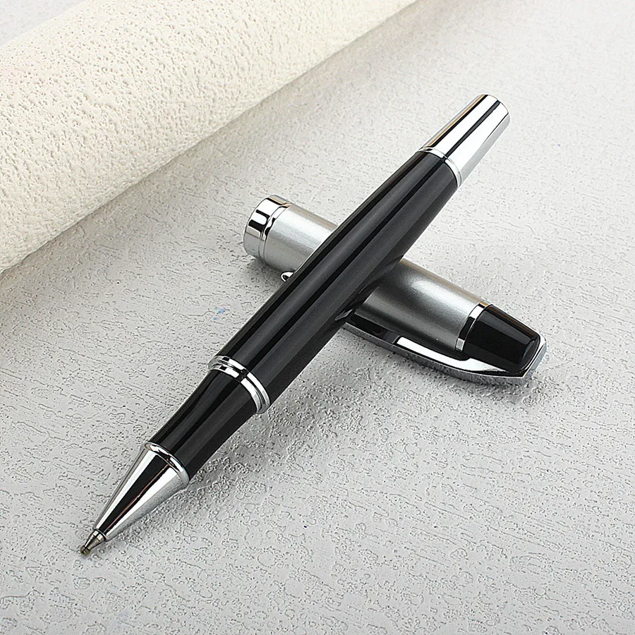 Silver And Black Rollerball Ink Pen Set For Office Writing_voghion.com