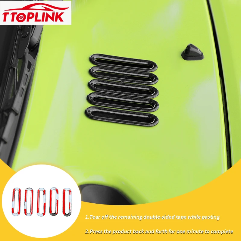 스즈키 짐니 2019 업 자동차 액세서리 용 ABS 외장 엔진 후드 공기 흡입구 장식 링 커버