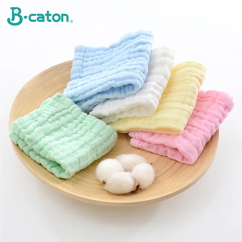 Baby Towel 5PCS Baby Bath Towel Cotton Muslin Squares 6 Layers Gauze Kid Facecloth Face Wash Wipe Hand Soft Newborn Stuff Handkerchief