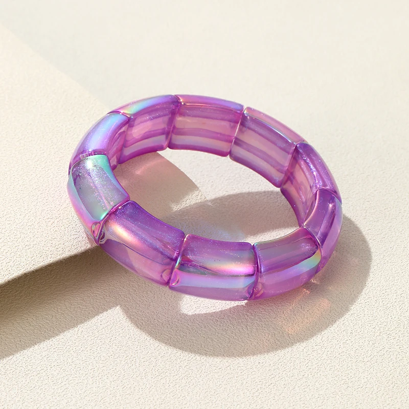 Hremhoo Braccialetti grossi in acrilico per le donne in resina colorata braccialetto rigido geometrico irregolare tartaruga braccialetti larghi gioielli alla moda, 7.5, Acrilico, Nessuna pietra