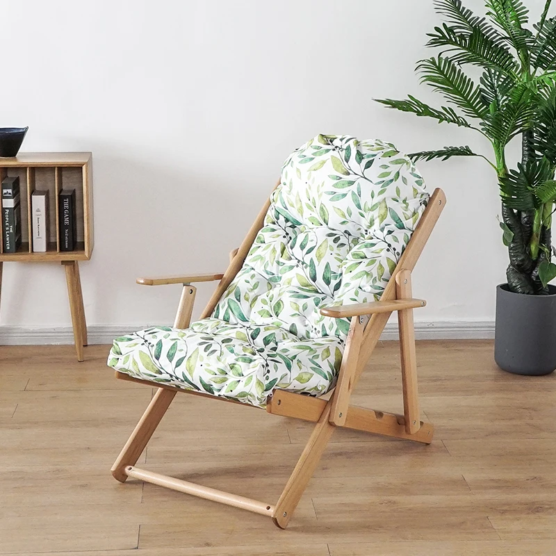 

Складной стул-шезлонг для гостиной, портативный деревянный диван для балкона, шезлонг для чтения, занимает мало места, стул, индивидуальное кресло