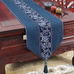 Chinese Style Table Runner Modern Simple TV Cabinet Tablecloth Strip Long Tablecloth Tasseled Table Flag Luxury Wedding Decor