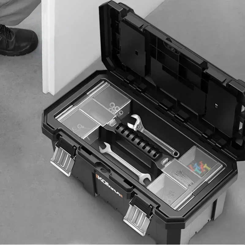 Tools Box Double Layer Shockproof Waterproof Removable Hard Case Screwdriver Storage Boxes Anti-fall Rigid Plastic Tool Box 4