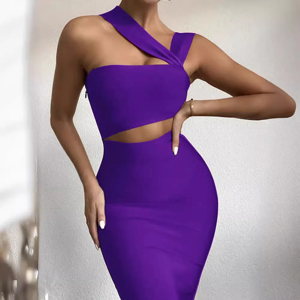 

2024 New Summer Bandage Fashion Design Knee High Street Banquet Party Dress Skirt