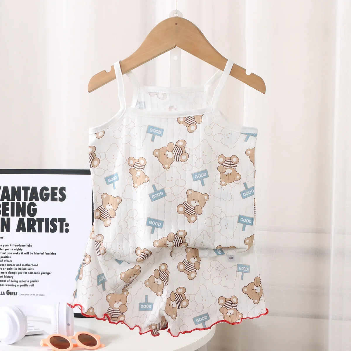 2024 Kids' Summer Cotton Vest & Shorts Loungewear Set
