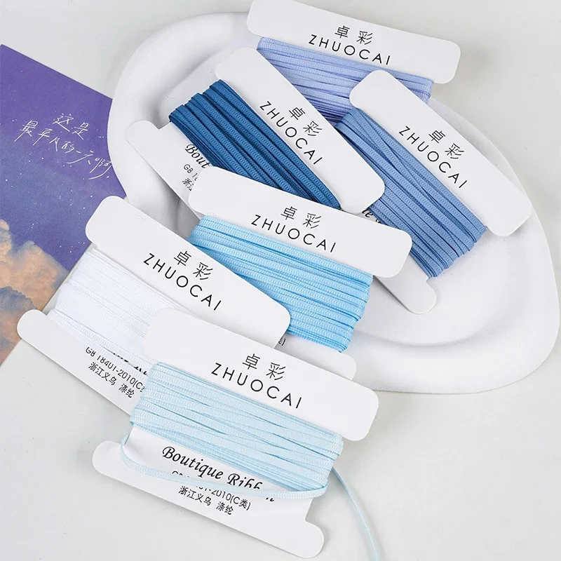 10Yards/lot 3mm Two-sided Rib Ribbons for Christmas Candy Box Birthday Gift Packing DIY Hair Accessories