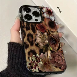 Leopard Elegant Lily Flower Pattern Phone Case Cover - iPhone 15 Plus (1)