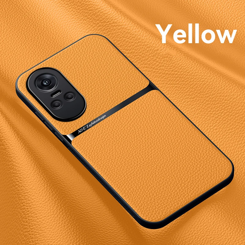 Luxury Solid Color Leather Phone Case - Shockproof Soft Back Cover