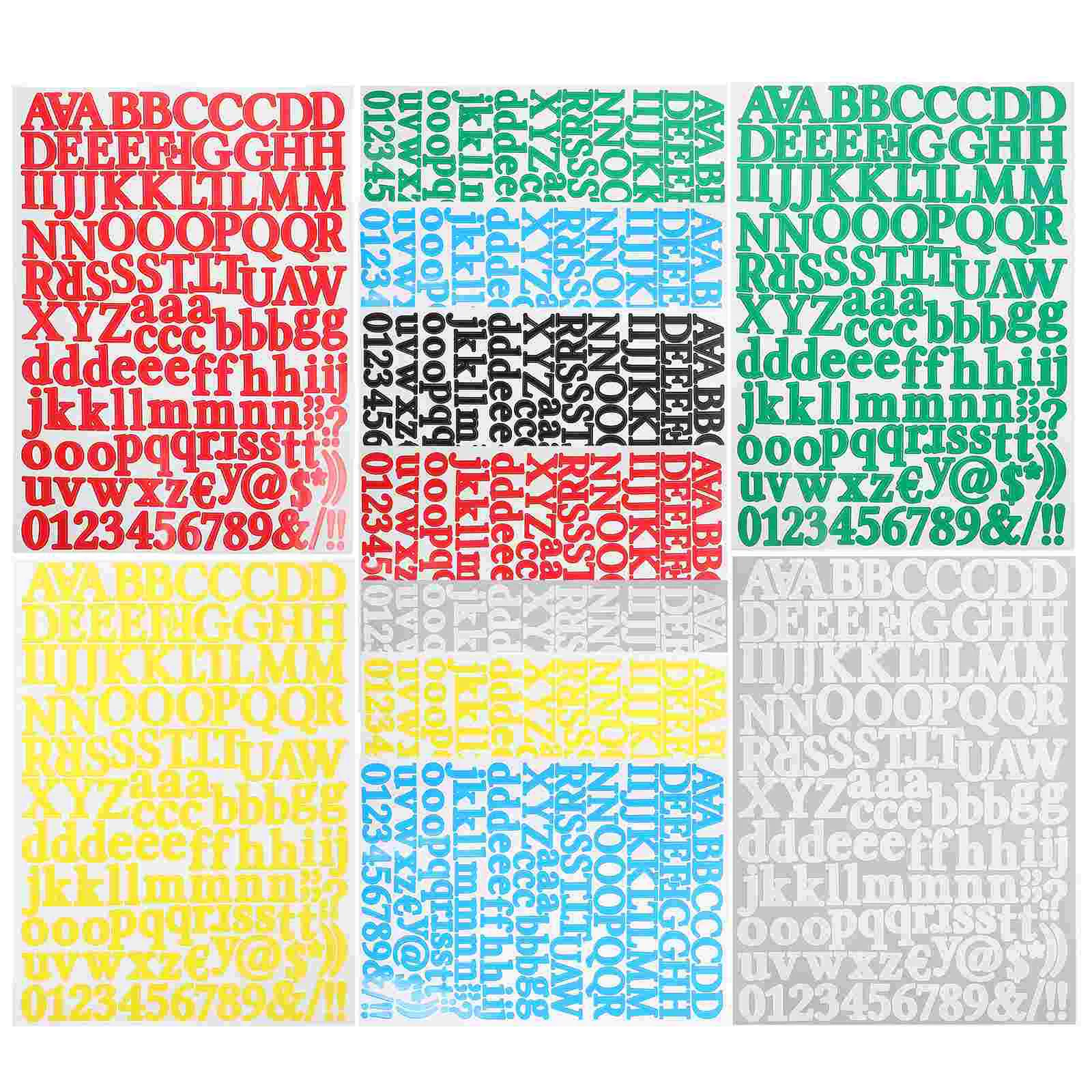 

12 Sheets Letter Stickers Decals Numbers Scrapbook Waterproof Alphabet Journal Supplies Vinyl Laptop