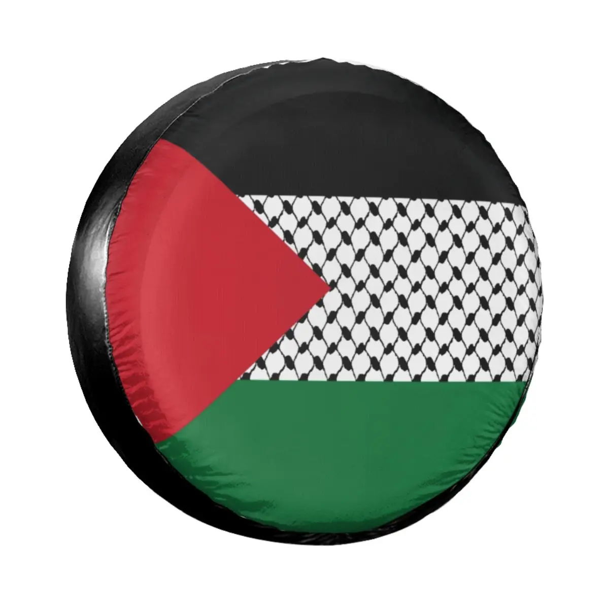 Palestine Flag Spare Tire Cover Bag Pouch for Mitsubishi Pajero Palestinian Hatta Kufiya Keffiyeh Car Wheel Covers 14" 15" 16" car sun shade cover Car Covers