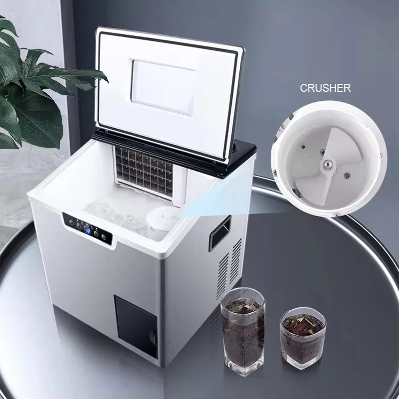 Cube Shaped Ice Maker Machine Ice Crushing Machine Countertop Automatic Cube Making