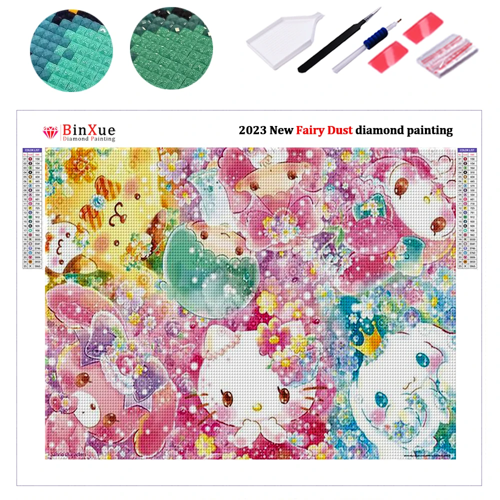 Sanrio Diamond Painting Hello Kitty New Collection 2023 Full Diamond Mosaic  5D DIY Cross Stitch Kits Diamond Art Home Decoration - AliExpress