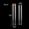150ml Test Tubes with Cork Stopper 20cm Lenght Glass Tubes Lab Glassware Spice Jars Storage Jars for Craft DIY 2