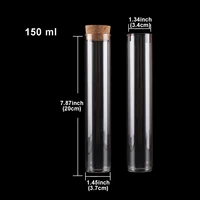 150ml Test Tubes with Cork Stopper 20cm Lenght Glass Tubes Lab Glassware Spice Jars Storage Jars for Craft DIY 2