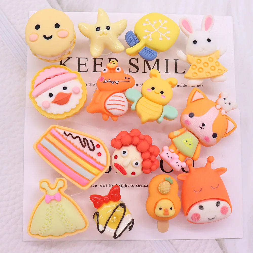 

1-14 шт. подвески для обуви из смолы, желтая пчела, кошка, кролик, морская звезда, Пончик, аксессуары «сделай сам», Пряжка для обуви, украшения для детей, подарок на Рождество