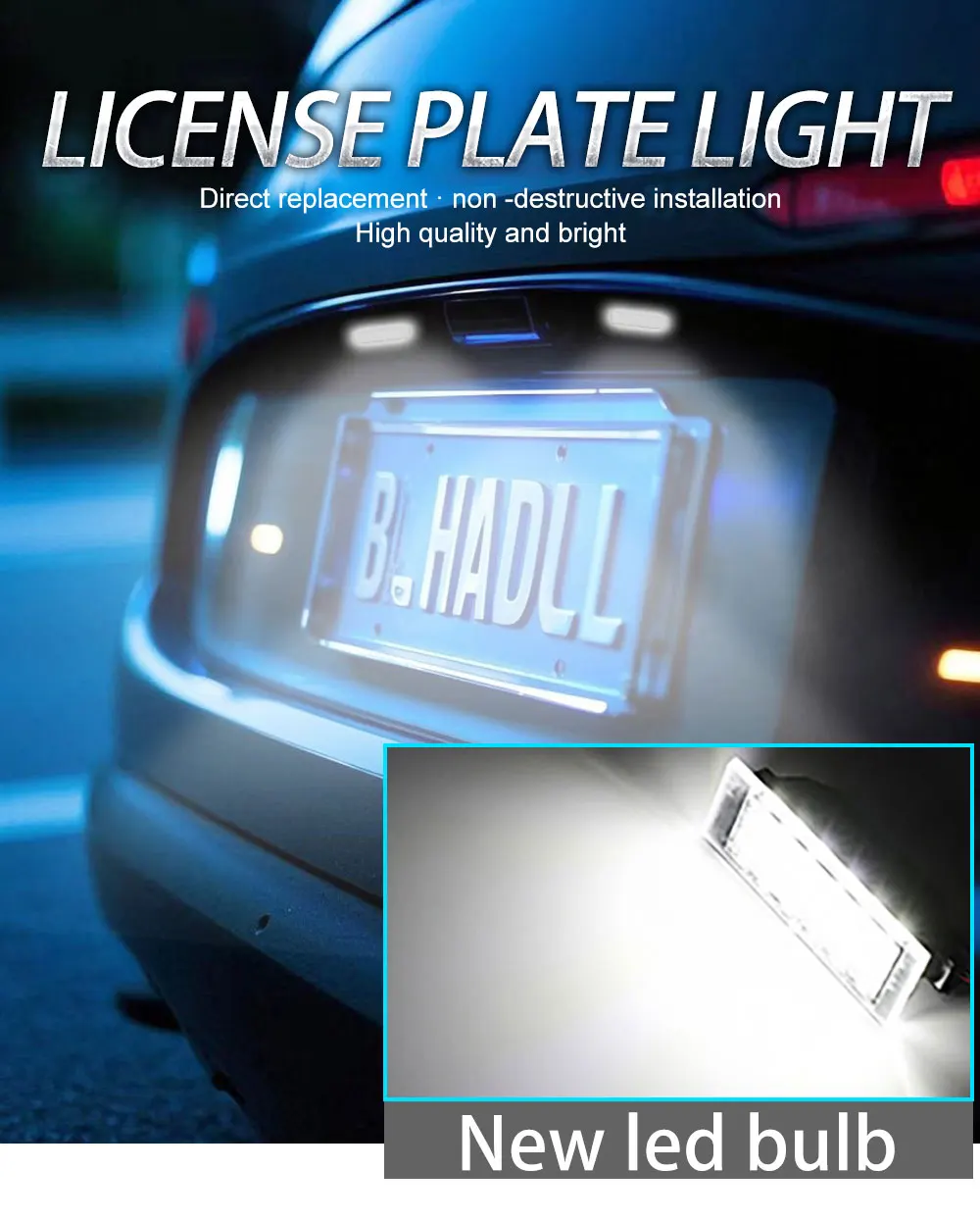 2 Stück für Renault Kadjar 2015 2016 2017 2018 2019 2020 – Canbus fehlerfreie Auto-LED-Signalleuchten, Nummernschildbeleuchtung – Detail 1