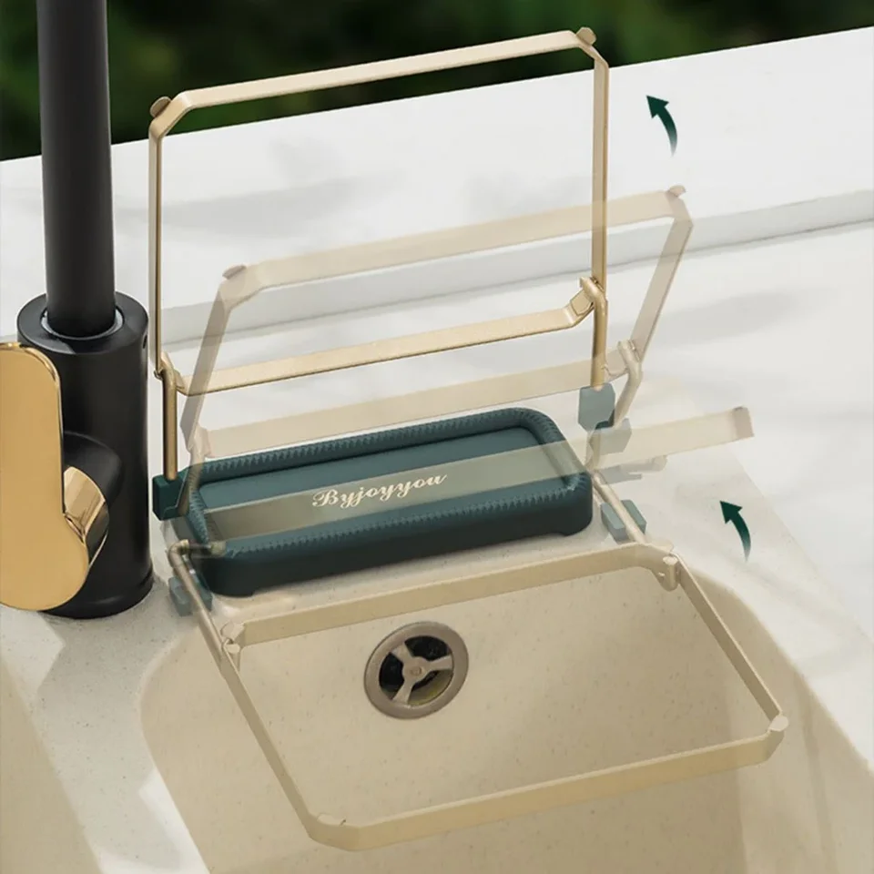 Kitchen Sink Filter Rack Foldable Sink Strainer Mesh Bag Stand Waste Garbage Net Shelf Anti-Clogging Disposable Garbage Mesh Bag
