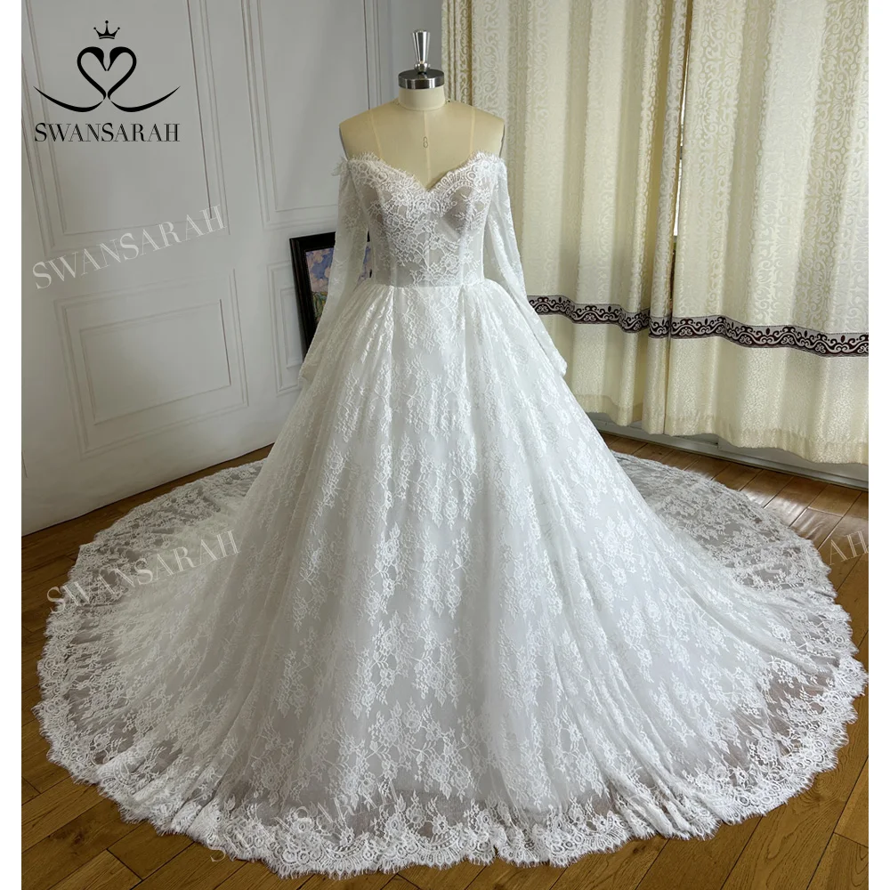 Vestidos De Novia Ampones Con Cola Larga Vestido De Novia De - Main Image