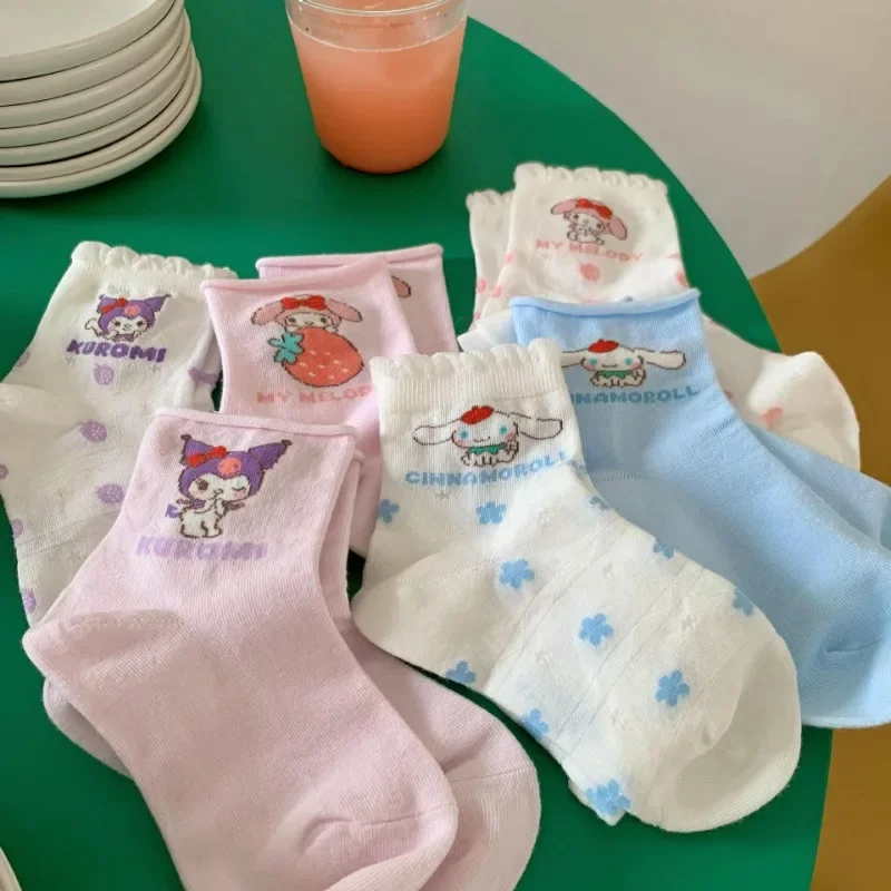 

Kawaii Sanrio Anime Kuromi Socks Cinnamoroll Cute Cartoon My Melody Mid-barrel Simplicity Fashions Artistic Children's Gifts