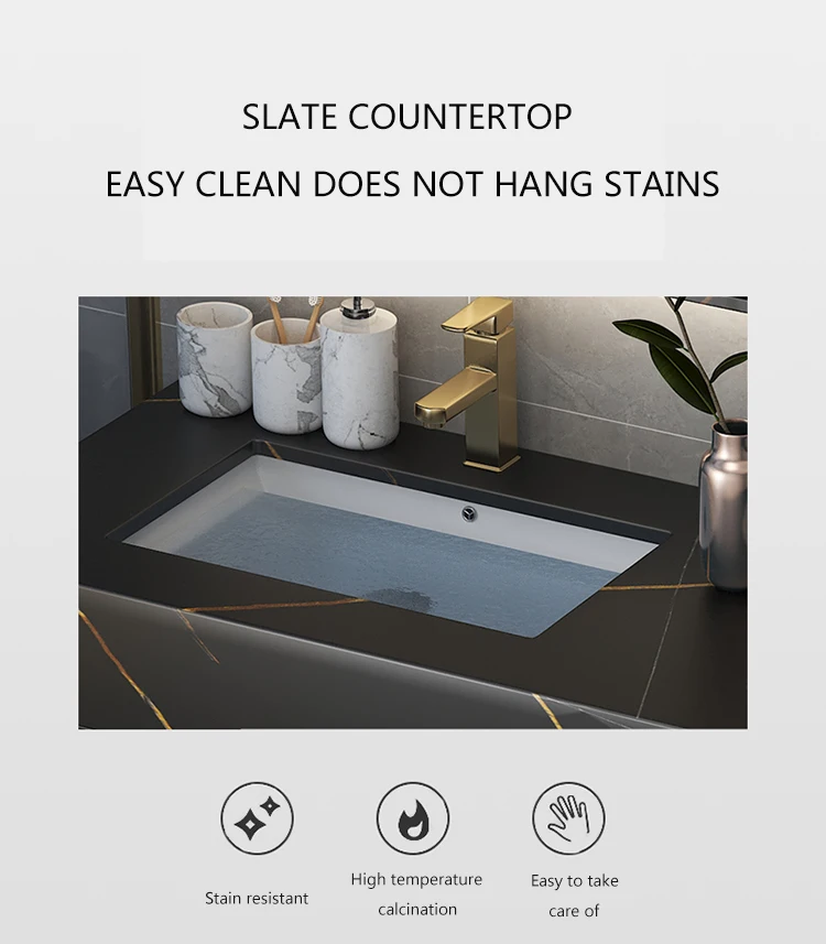 Rock-board Integrated Bathroom Wash Face Sink Bathroom Cabinet Combination Smart Mirror Cabinet