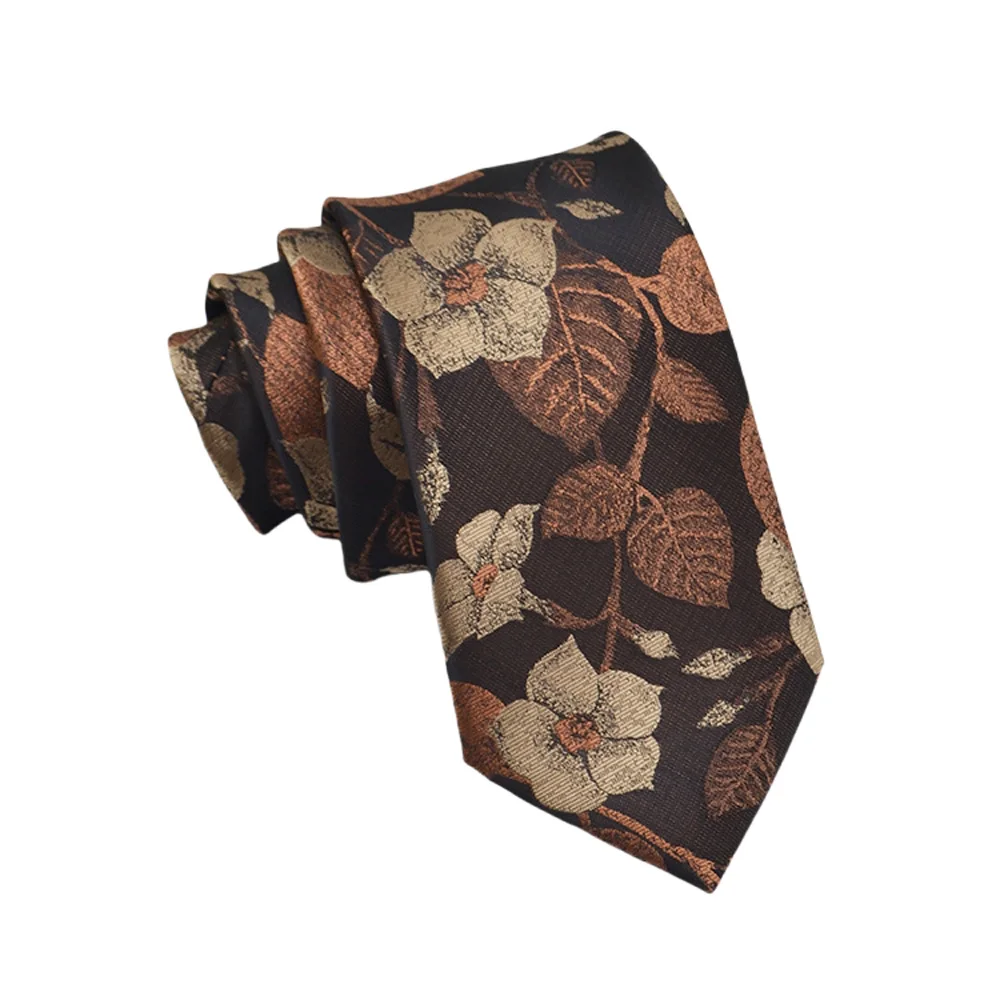 Mens Jacquard Tie - Floral Dot Necktie for Weddings  Daily Wear