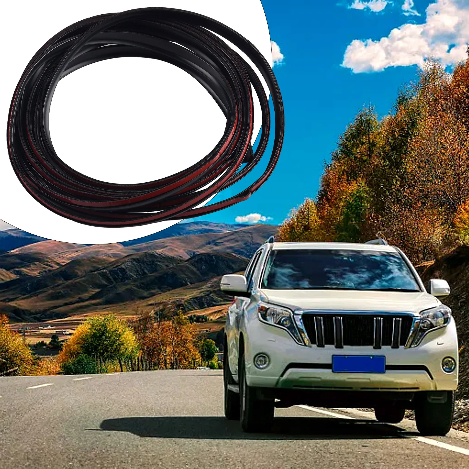 

Side Skirt Sealing Strip T-shaped Trim Universal Weatherproof With Adhesive Double-Sided Tape 4 Meter Black Car