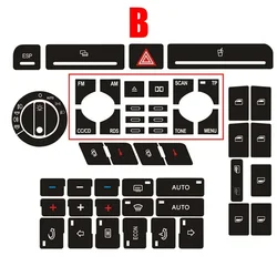 Premium Quality Button Repair Decal Sticker Set for Door Lock and Window Controls (B)